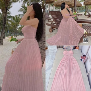 ĐẦM MAXI HAI DÂY PLI
