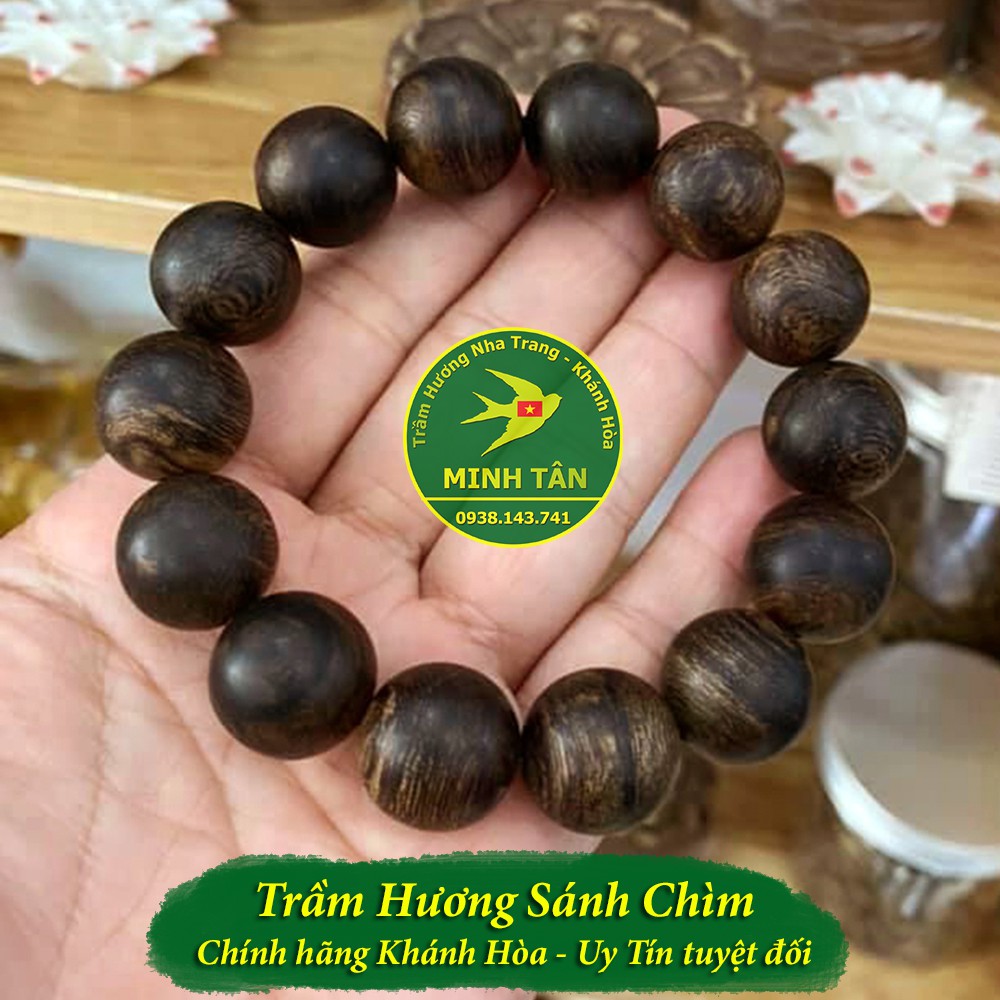 Vòng Trầm Hương Sánh Chìm - Trầm Khánh Hòa - Tròn 10 ly - 12 ly - 14 ly - 16 ly