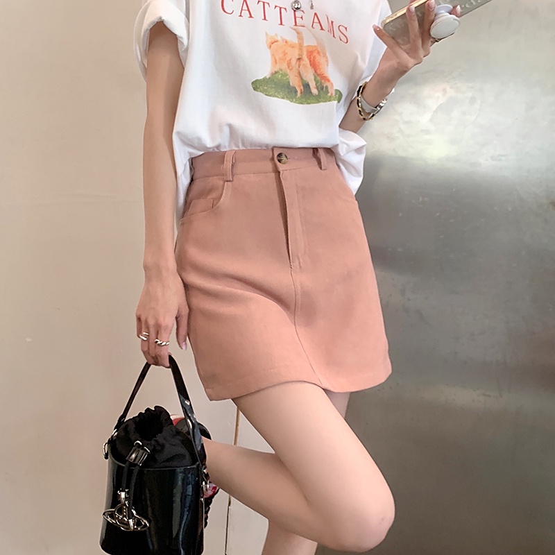 Chân Váy Chữ A Lưng Cao Thiết Kế Mới Năng Động Thời Trang Mùa Hè Dành Cho Nữ