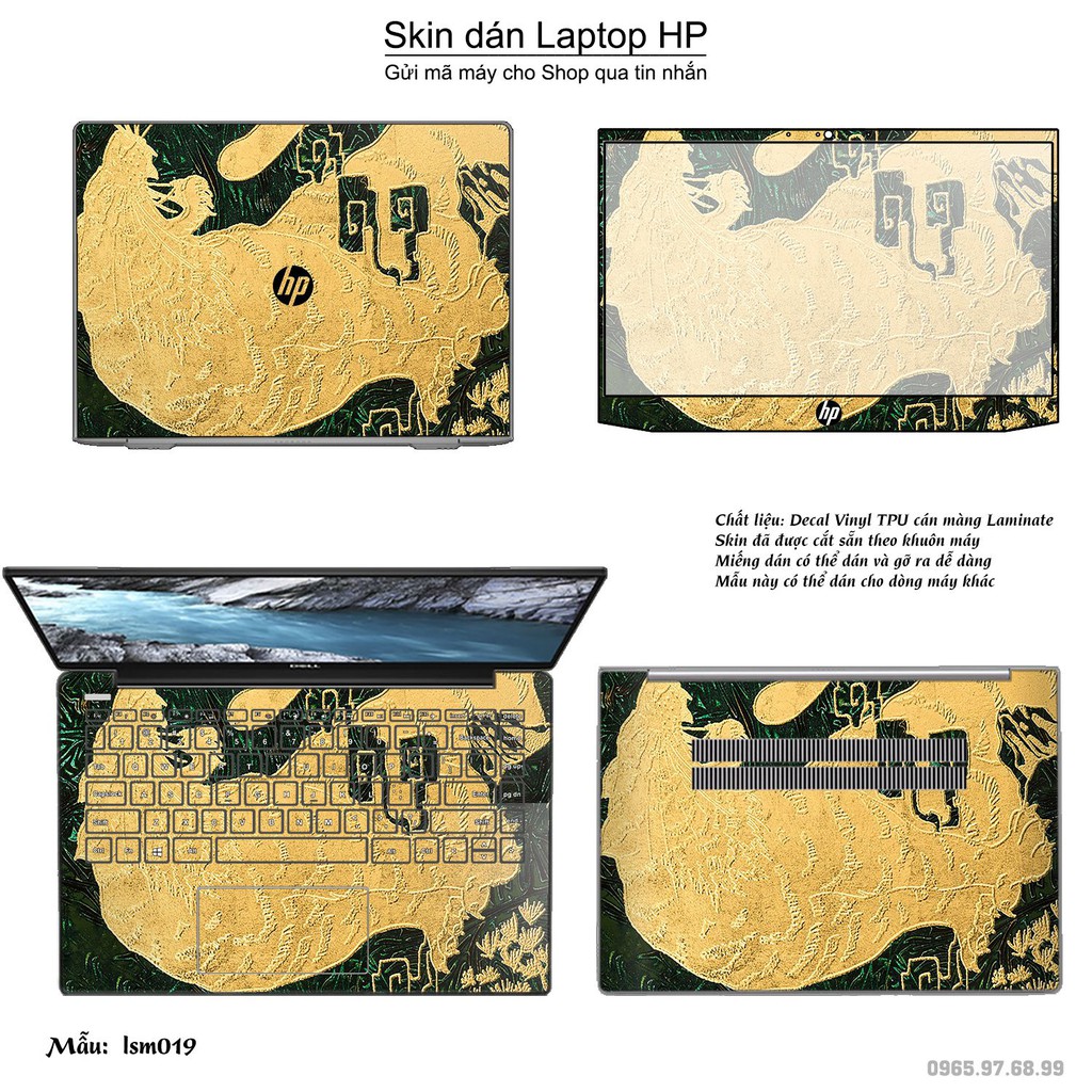 Skin dán Laptop HP in hình Hổ Toạ Sơn - lsm019 (inbox mã máy cho Shop)