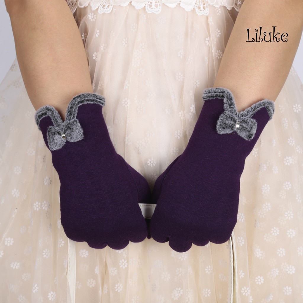 Đôi Găng Tay Giữ Ấm Có Thể Chạm Màn Hình Cảm Ứng Cho Nữ