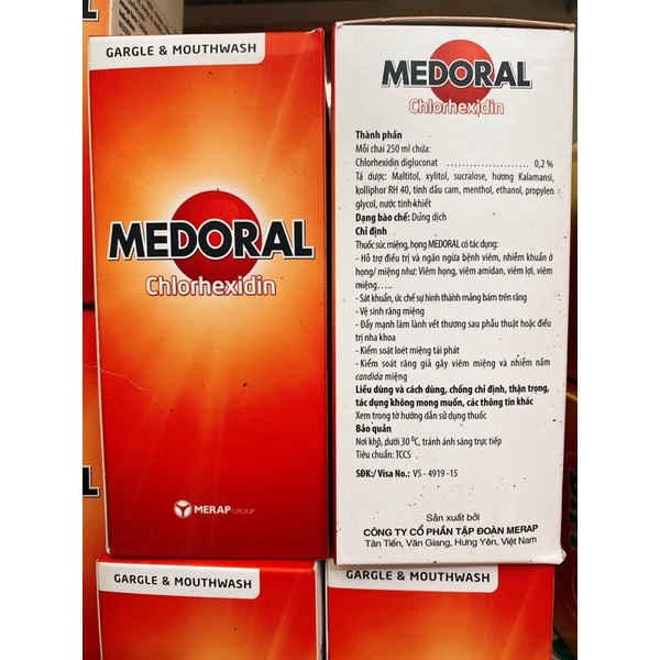 Súc Miệng Họng MEDORAL Merap 250ml