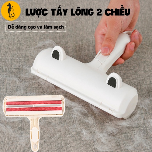 Cây lăn lông chó mèo tính điện có nút bấm siêu sạch