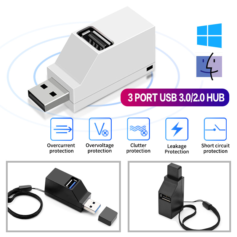 Đầu chia 3 cổng USB Ankndo 3.0 2.0 tiện lợi cho máy tính