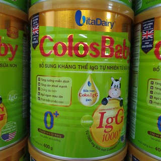 Sữa bột ColosBaby Gold 1000IgG  0+, 1+ Hộp 400g Mẫu mới Date 2023