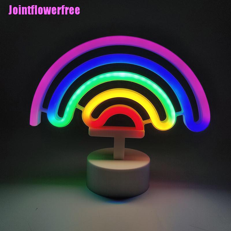 JSS Cute Rainbow LED Night Light Unicorn Home Kid Bedroom Indoor Lighting Decor Lamp JSS