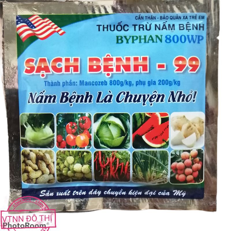 Thuốc trừ nấm bệnh -  Phấn trắng hoa hồng, Thán thư, sương mai, mốc sương - Sạch nấm bệnh 99 gói 40gr