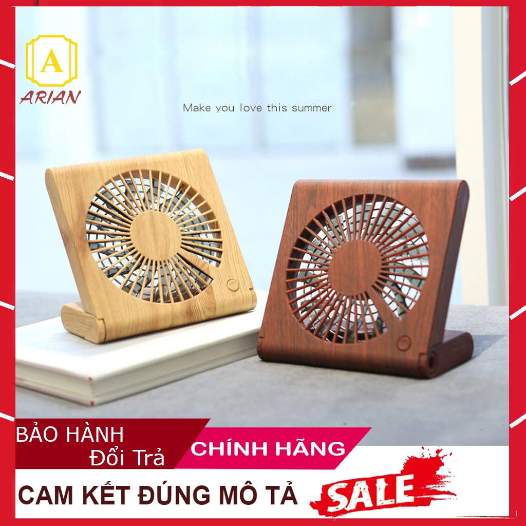 [BÁN CHẠY] Quạt Mini Để Bàn Vân Gỗ Sang Trọng Điều Chỉnh 3 Cấp Độ Gió Phù Hợp Với Mọi Lứa Tuổi