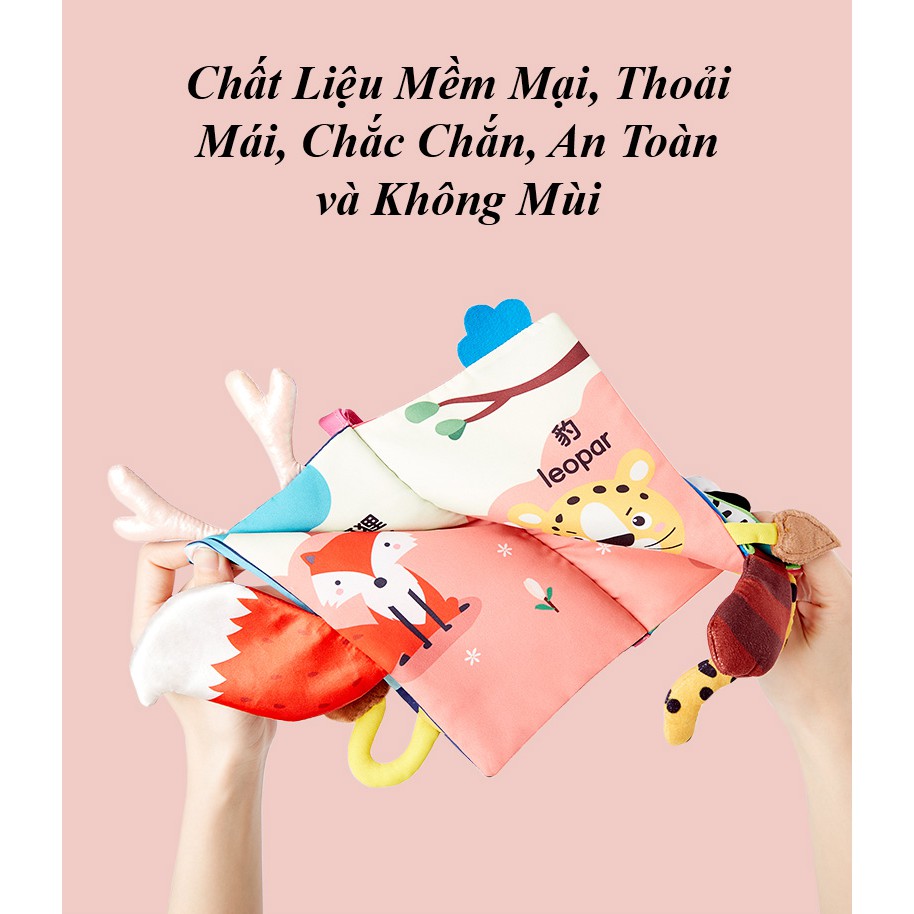 Sách Vải Tương Tác Đuôi Thú - KUB Đuôi Nhiều Chất Liệu, Phát Triển Đa Giác Quan