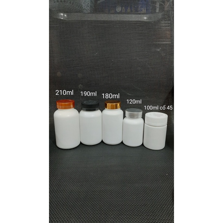 Chai nhựa dược trắng HDPE chọn size chọn nắp