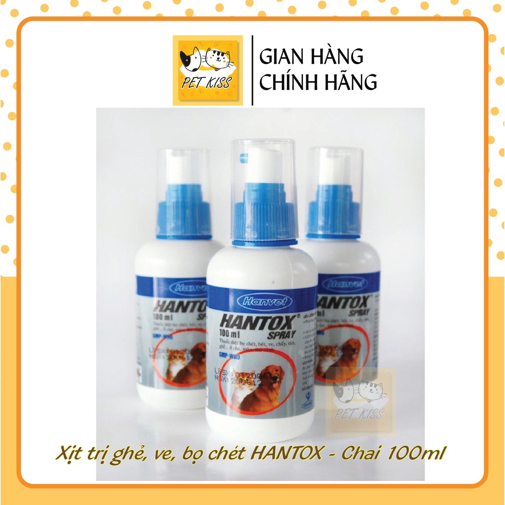 Mua Chai xịt trị ghẻ, ve , bọ chét trên Chó Mèo Hantox, Chai 100ml giá ...