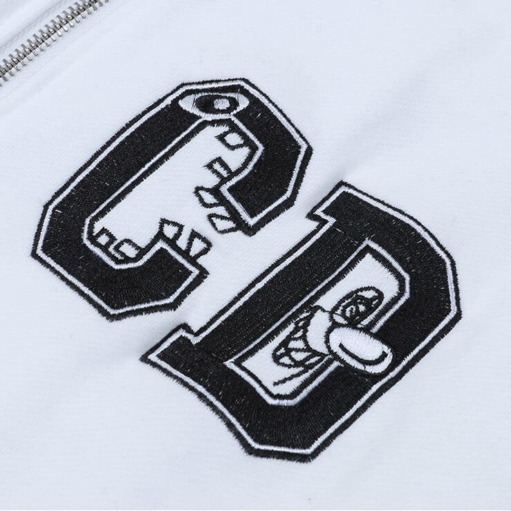 Áo Khoác Cotton Có Khóa Kéo Thêu Họa Tiết Thời Trang Cho Nam Nữ