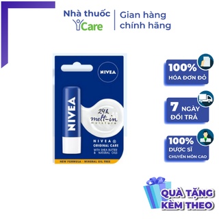 [QUÀ TẶNG] Son Nivea Original Care thỏi 4,8g dưỡng ẩm chuyên sâu