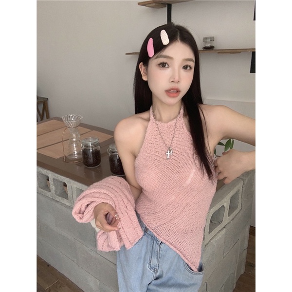 Set 2 áo len cổ yếm và trễ vai tôn dáng