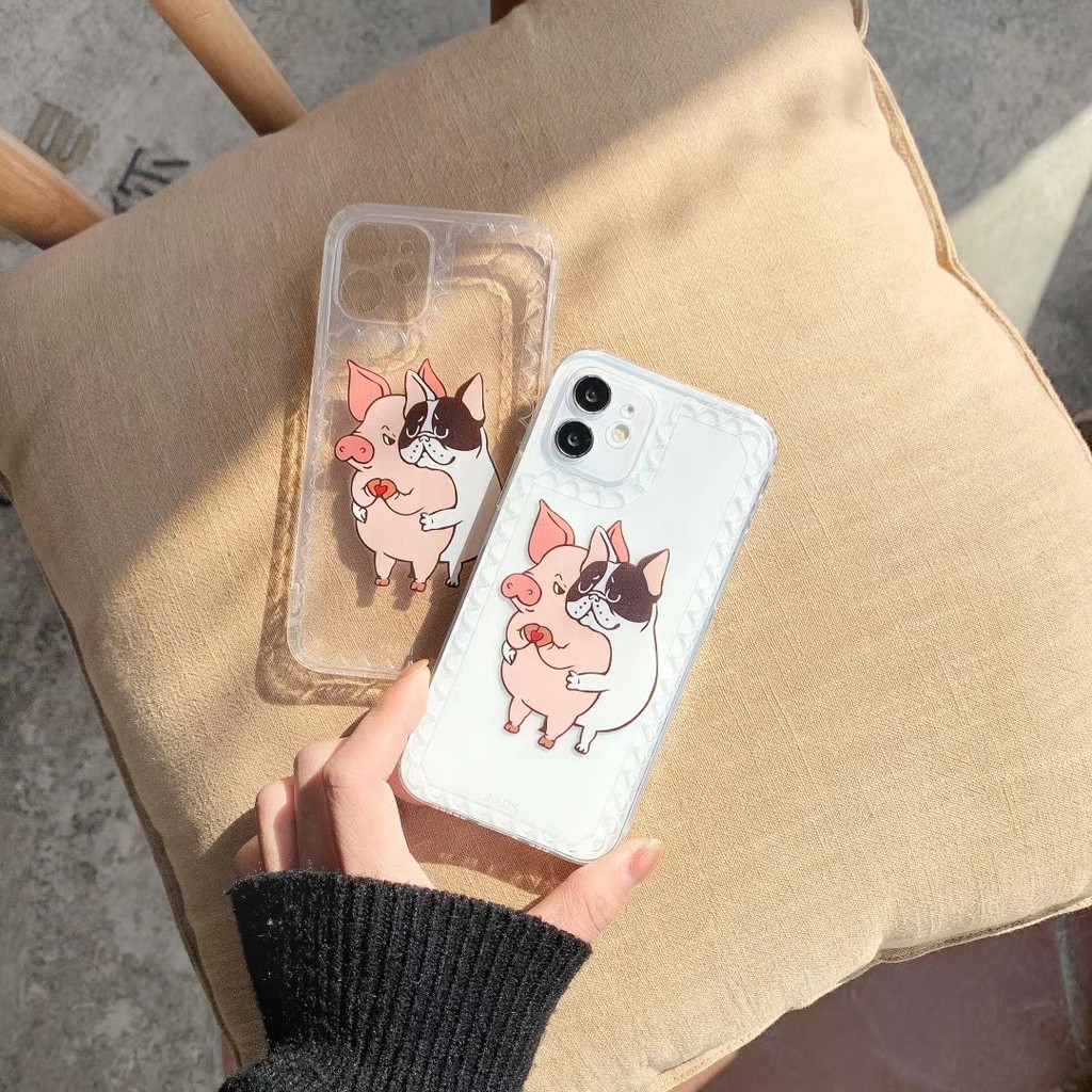 Ốp điện thoại mềm in hình chú heo cho Iphone 7 8 Se2020 7plus 8plus Ix Xr Xsmax 11 Pro Promax 12 12mini Pro Promax | BigBuy360 - bigbuy360.vn