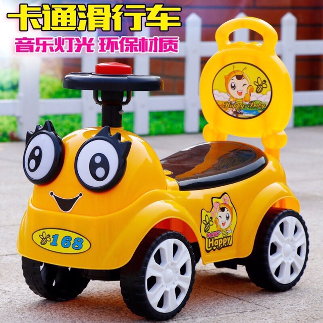 Xe chòi chân ô tô hình Minion có nhạc cho bé, xe chòi chân hình thú có nhạc cho bé