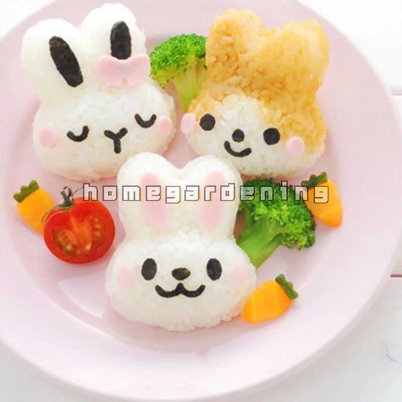 Set 3 Khuôn Làm Cơm Nắm Hình Thỏ / Gấu Hoạt Hình Đáng Yêu