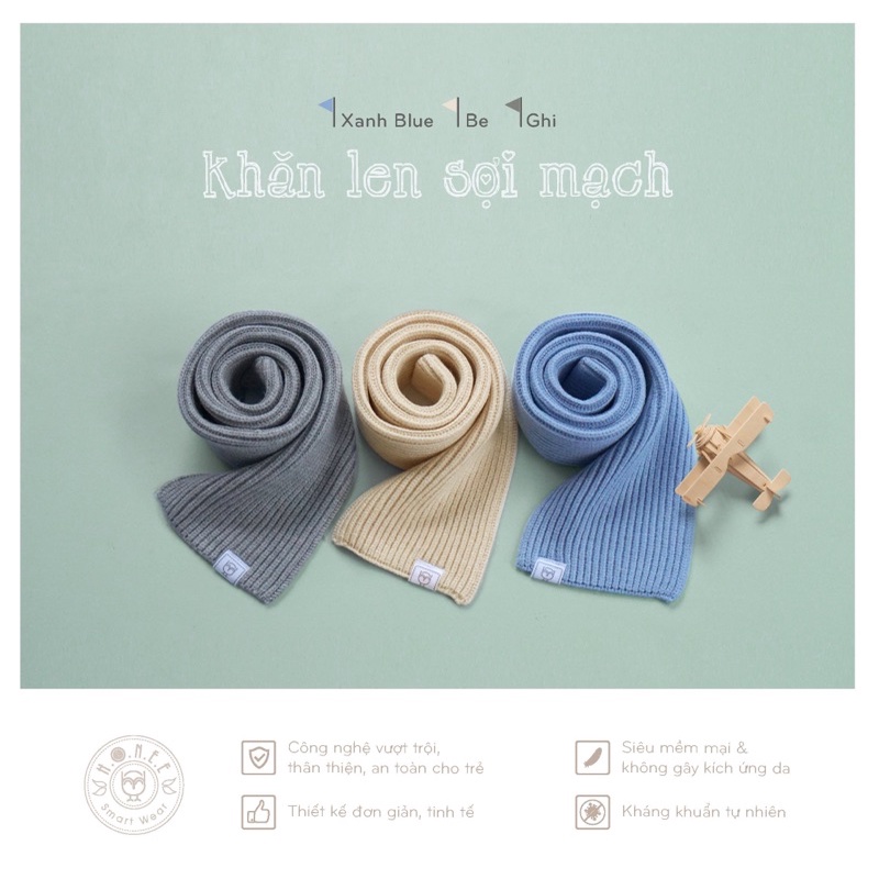 HRNEE chính hãng - Khăn len sợi mạch cho bé