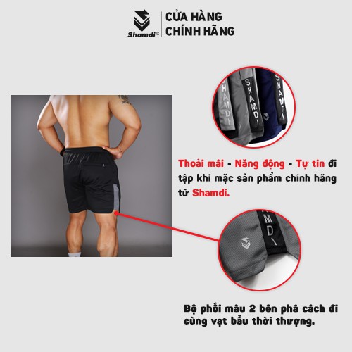 Quần thể thao nam Shamdi, quần short tập gym vải poly-drop, co giãn, form chuyên gym 1044 | BigBuy360 - bigbuy360.vn
