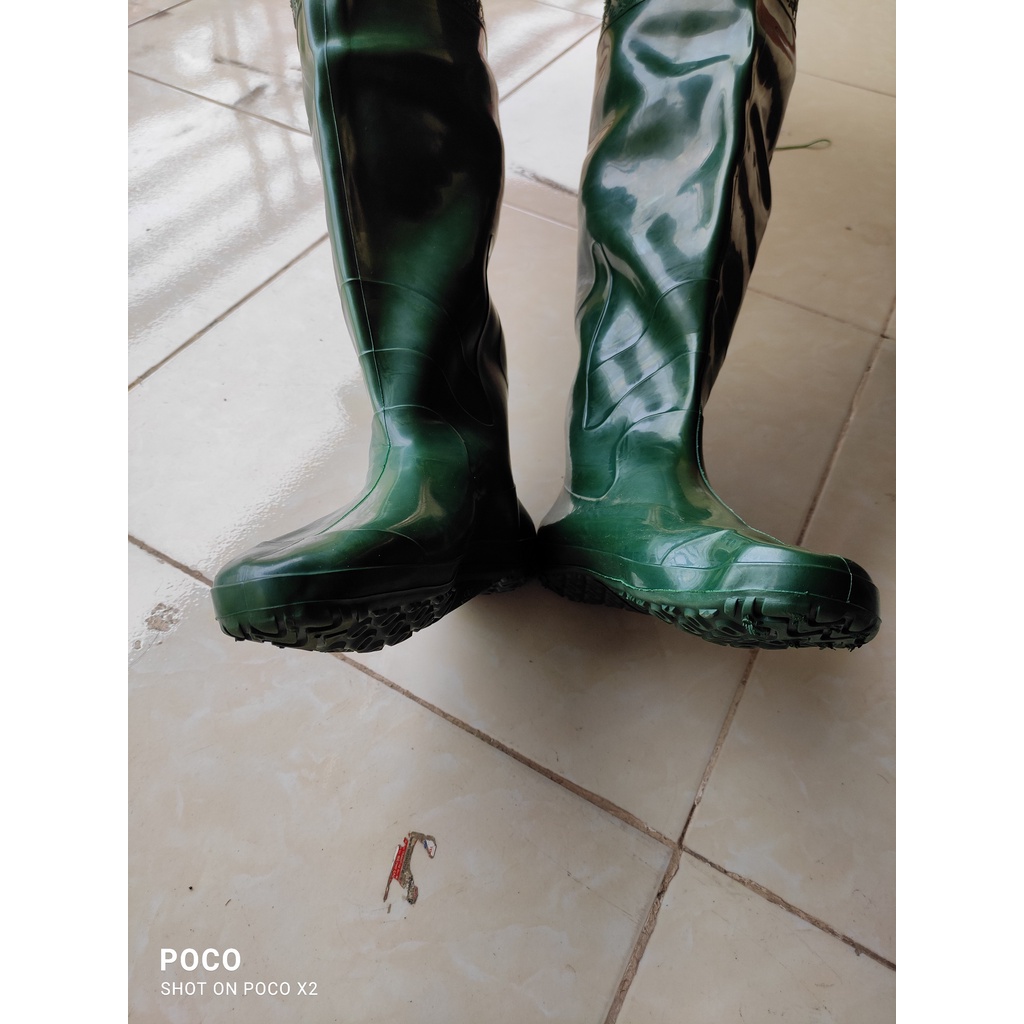 Ủng lội nước Hoa San 1 lớp dài đến đùi size 35-42, ủng cấy dài Hoa San 1 lớp size 35-42