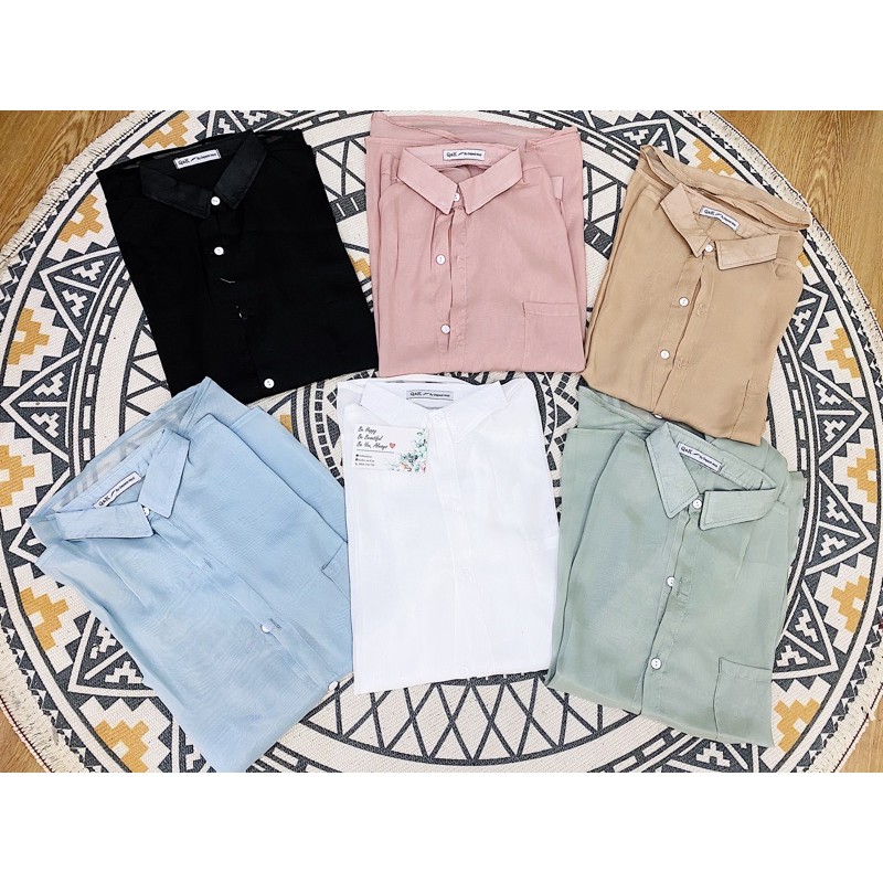 Áo Sơ Mi Nữ Voan Mỏng Khoác Ngoài Đi Biển Đi Chơi Siêu Xinh 6 Màu (ẢNH THẬT+VIDEO) | BigBuy360 - bigbuy360.vn