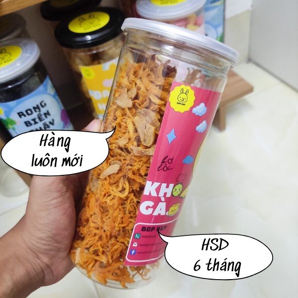 Khô gà bơ tỏi xé cay 300g Bop Bep- đồ ăn vặt ngon, đồ ăn vặt Hà Nội | BigBuy360 - bigbuy360.vn