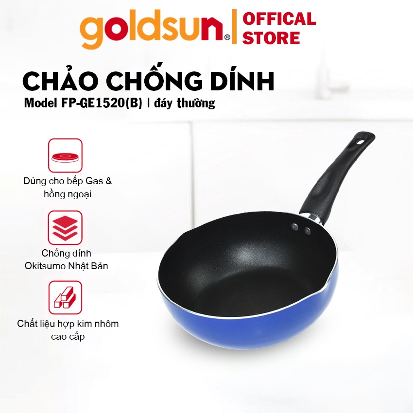 Chảo chống dính sâu lòng Goldsun FP-GE1520(B) đường kính 20cm