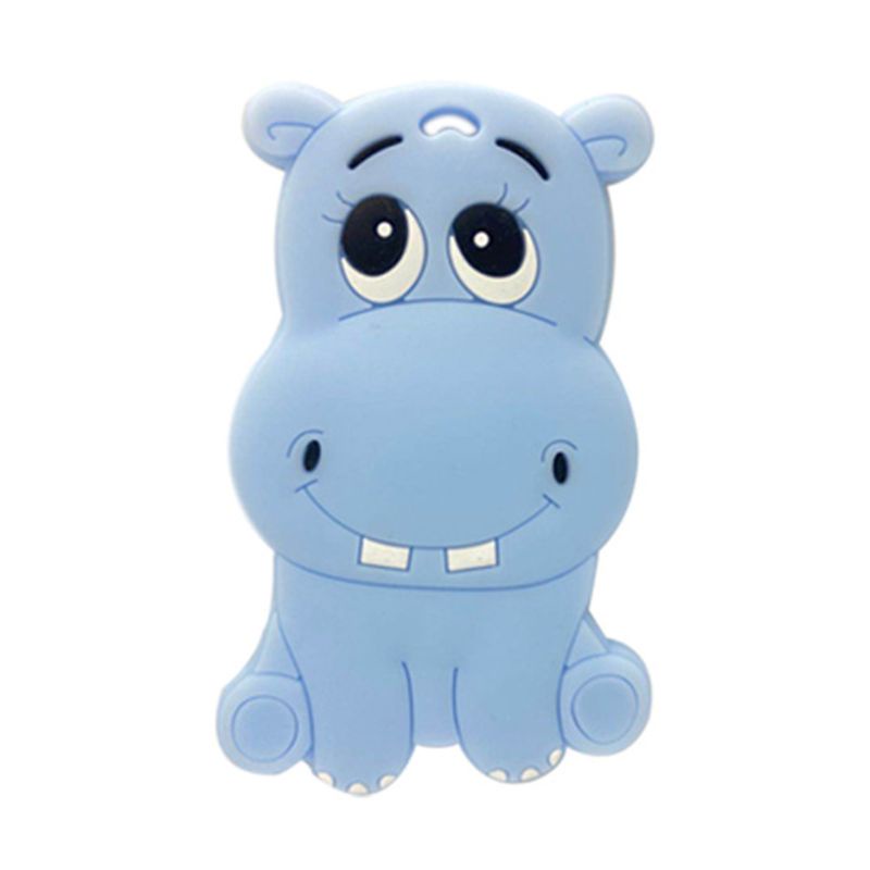 Đồ Chơi Ngậm Nướu Hình Hà Mã Hoạt Hình Bằng Silicon Dễ Thương Cho Bé