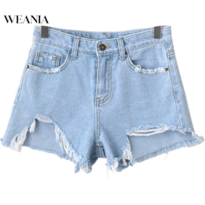Quần Short Denim Lưng Cao Thiết Kế Lệch Tà Thời Trang Quyến Rũ Cho Nữ