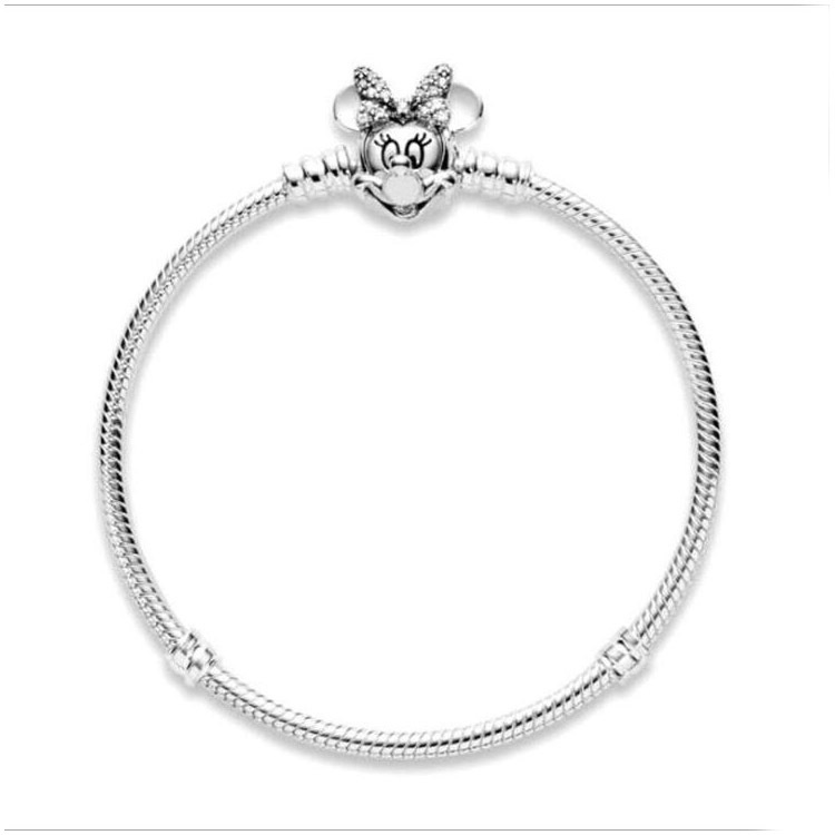 Dây Chuyền Mạ Bạc 925 Mặt Hình Chuột Minnie Lấp Lánh