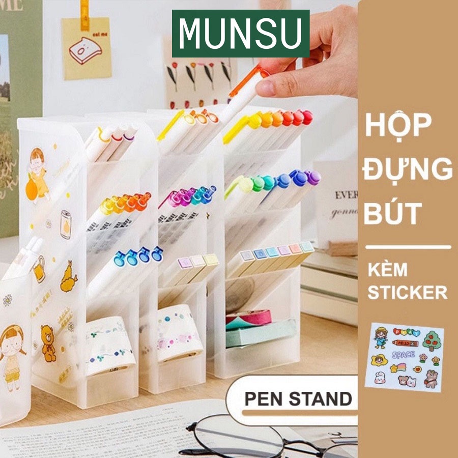 Kệ Đựng Bút, Cọ Trang Điểm Mĩ Phẩm 4 Tầng Trong Suốt DIY Phong Cách Nhật Bản P04
