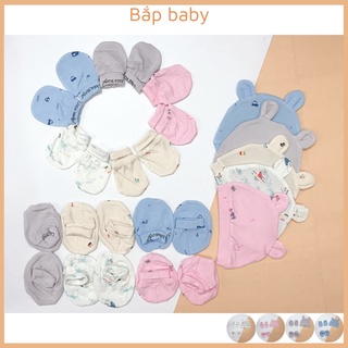 Set Mũ Bao Tay Chân Sơ Sinh UALA ROGO Vải Petit