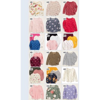 set 2c Áo cotton dài tay bé gái old navy