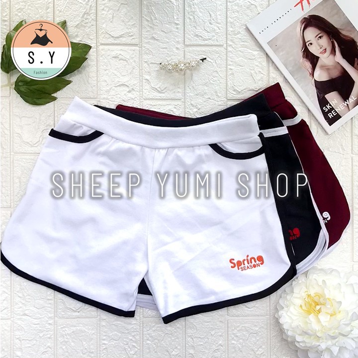 Quần Đùi Nữ Short Gym Thể Thao Viền Thun Rẻ Đẹp SHEEP YUMI SHOP QV01