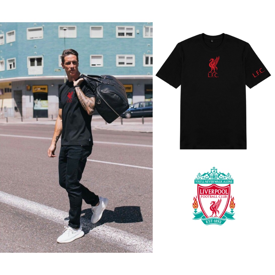 Áo Liverpool thời trang You'll Never Walk Alone Salah, Van Dijk, Torres nam nữ đen trắng