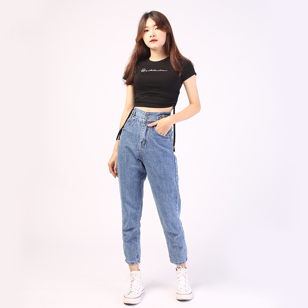 Quần baggy jeans nữ SAIGONJEAN form rộng 2 bách nhọn QD015 – quần bò nữ ulzzang
