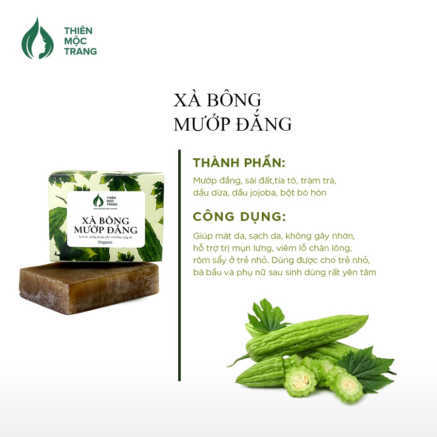 [ Handmade ] Xà Bông Mướp Đắng Nguyên Chất - Thiên Mộc Trang 100g