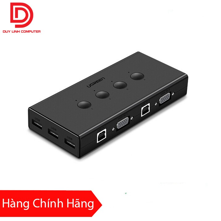 Bộ KVM Switch 4 máy tính dùng chung 1 màn hình Ugreen 50280 - Hàng Chính Hãng