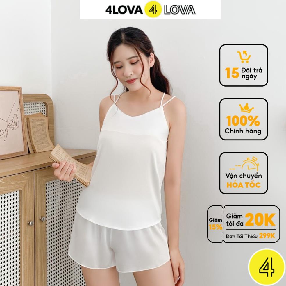 Đồ ngủ lụa 2 dây nữ 4LOVA vải satin mềm mại quyến rũ ! ^