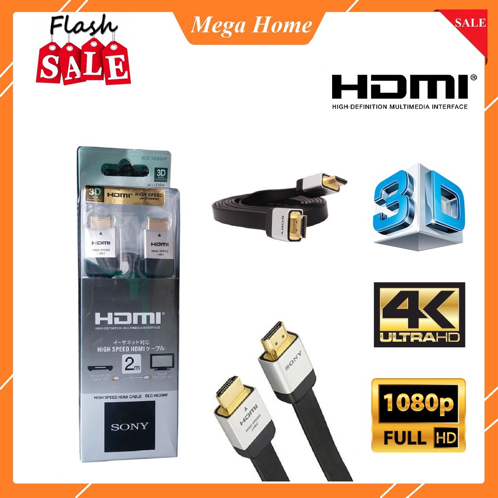 Dây HDMI SONY 2M chất lượng 4K (đầu mạ vàng cao cấp)