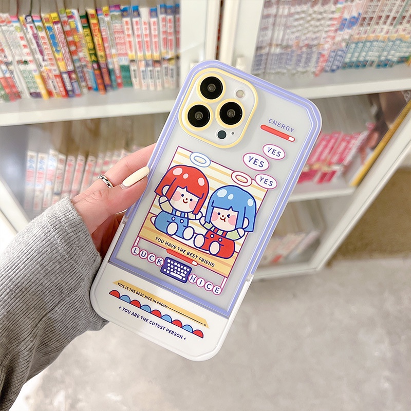 Ốp Điện Thoại Kèm Giá Đỡ Tàng Hình Họa Tiết Hoạt Hình Cho Iphone13Promax / 12Pro / Creative 11 / 6 / 7 / 8 / PLUS