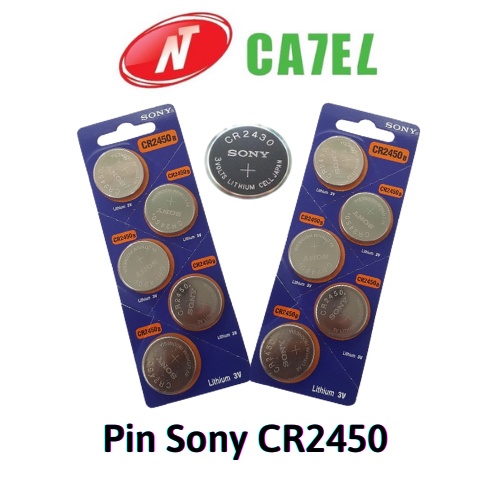 Pin CR2450 Sony Lithium 3V vỉ 5 viên chính hãng NT CATEL