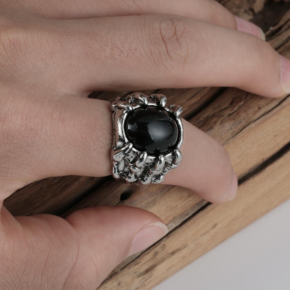 PINEVN Nhẫn Thép Titan Hình Móng Vuốt Rồng Phong Cách Hip Hop Gothic Cho Nam