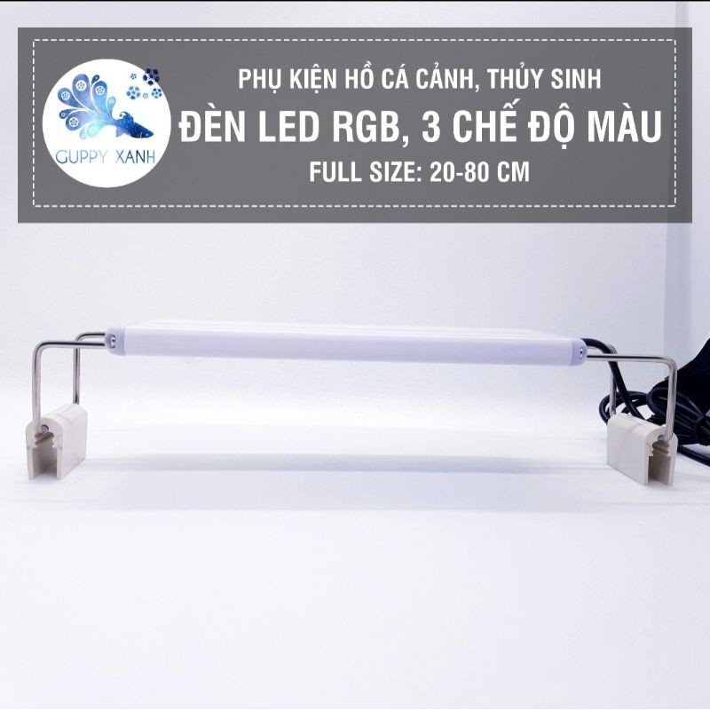 Đèn Led Máng WGRB Kẹp Thành Bể Cá Với 3 chế độ , Thuỷ Sinh - Dành Cho Hồ 20->70cm