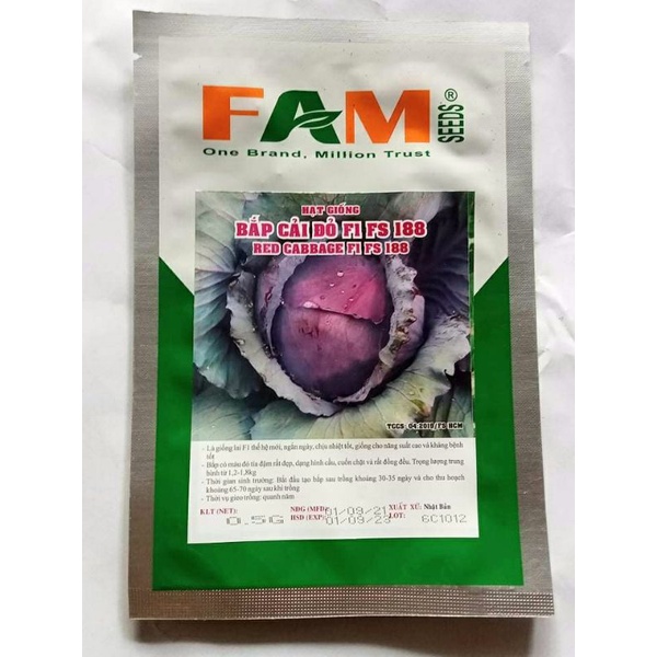 HẠT GIỐNG BẮP CẢI TÍM GÓI 1GRAM