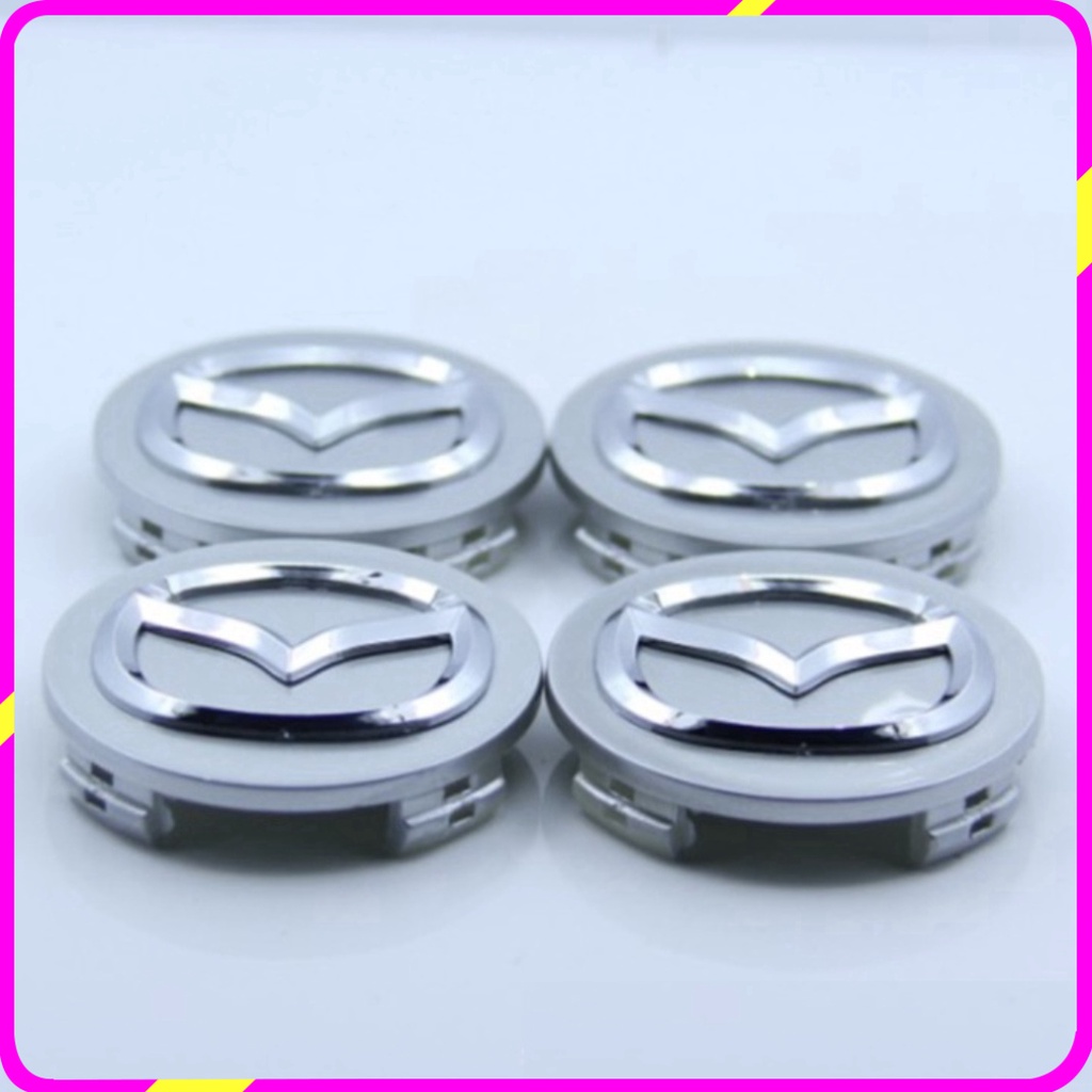 Logo chụp mâm, ốp vành la zăng bánh xe ô tô Mazda, đường kính 57MM, chất liệu nhựa ABS cao c