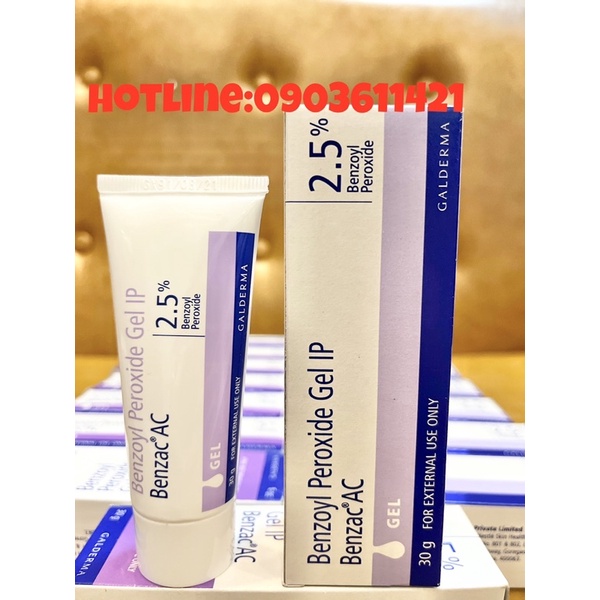 Gel Benzoyl Peroxide 2.5% &amp; 5% loại bỏ mụn,mụn viên,mụn bọc,sưng mụn,mụn đầu đen 20ml.