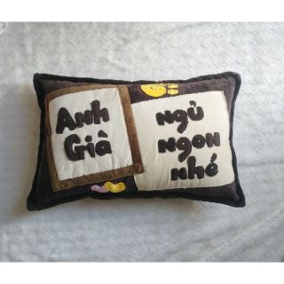 2 ảnh in và gối nằm handmade