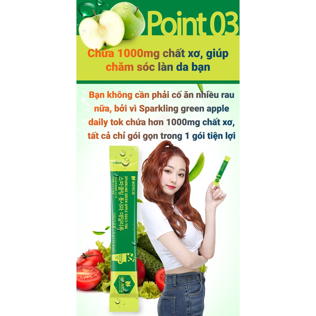 Bột Hỗ Trợ Tăng Cường Vitamin Cho Cơ Thể Vị Táo NATURE DREAM SPARKLING DAILY TOK