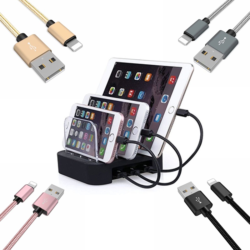 Dây Cáp Sạc USB Ngắn Mới Cho iPhone Dây Cáp Sạc Nhanh Màu Hồng 25CM